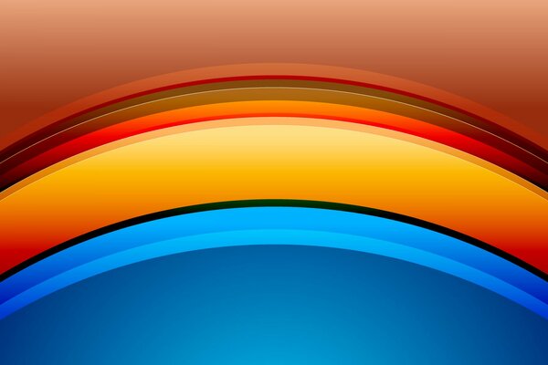 Líneas tridimensionales multicolores en forma de arco iris