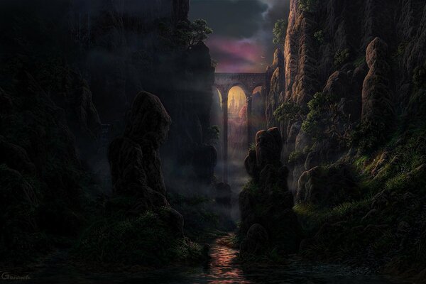 El arte oscuro de las rocas y el puente