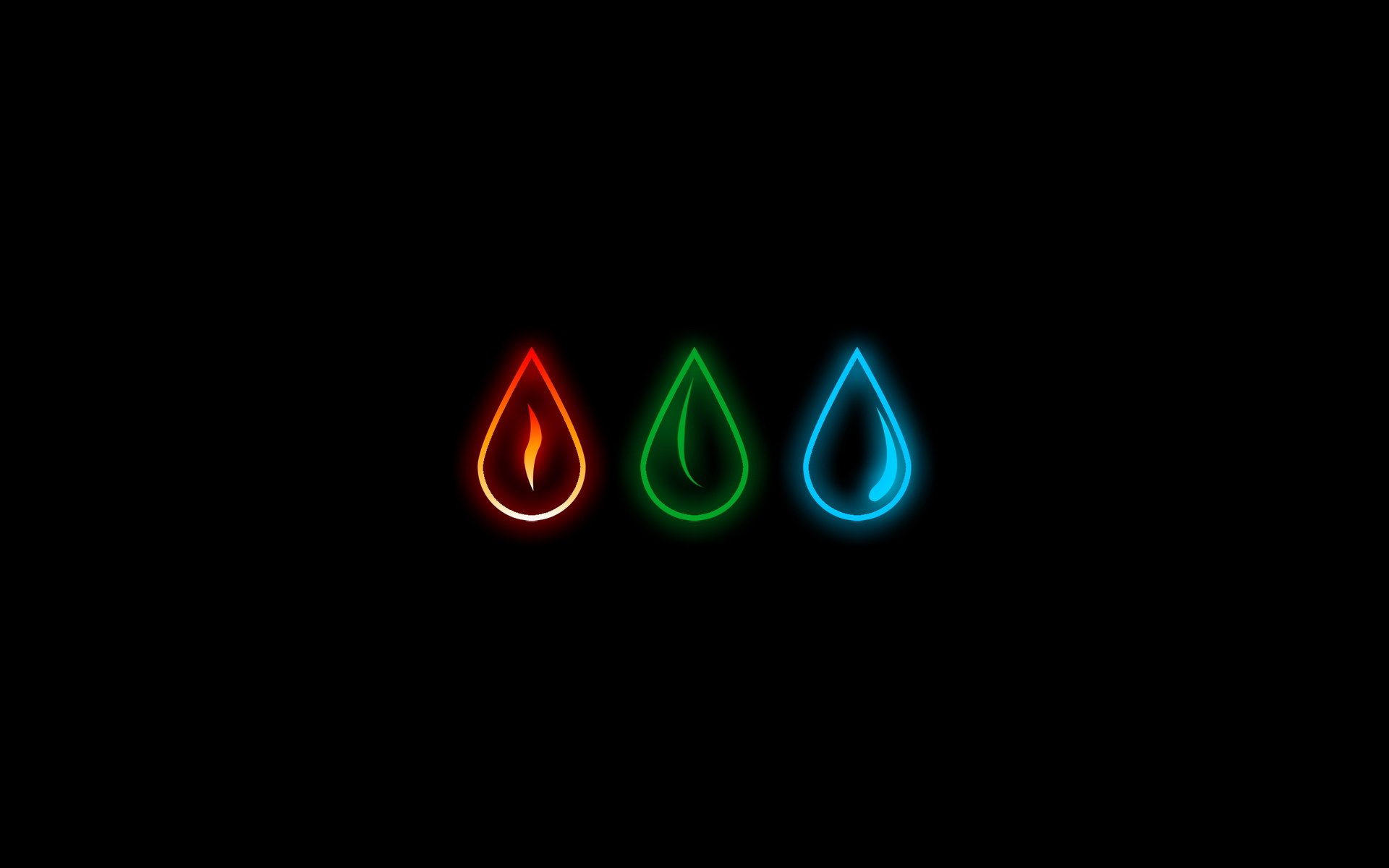 gotas símbolos negro color fuego tierra agua