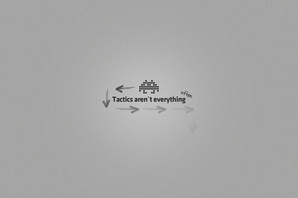 Frase en Inglés sobre tácticas sobre un fondo gris