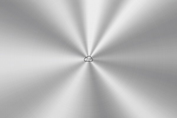 Minimalismo. Superficie metálica con logotipo de icloud