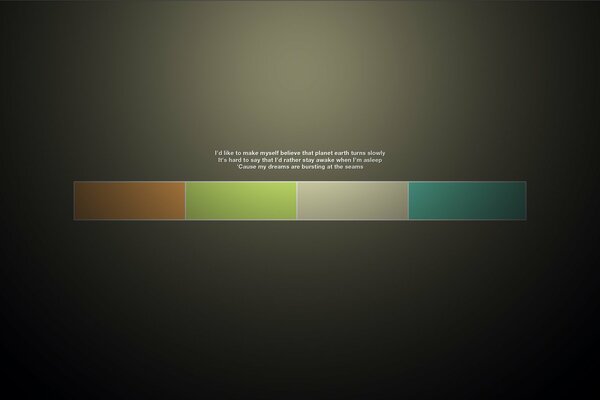 Ladrillos de colores descoloridos y frases sobre un fondo negro