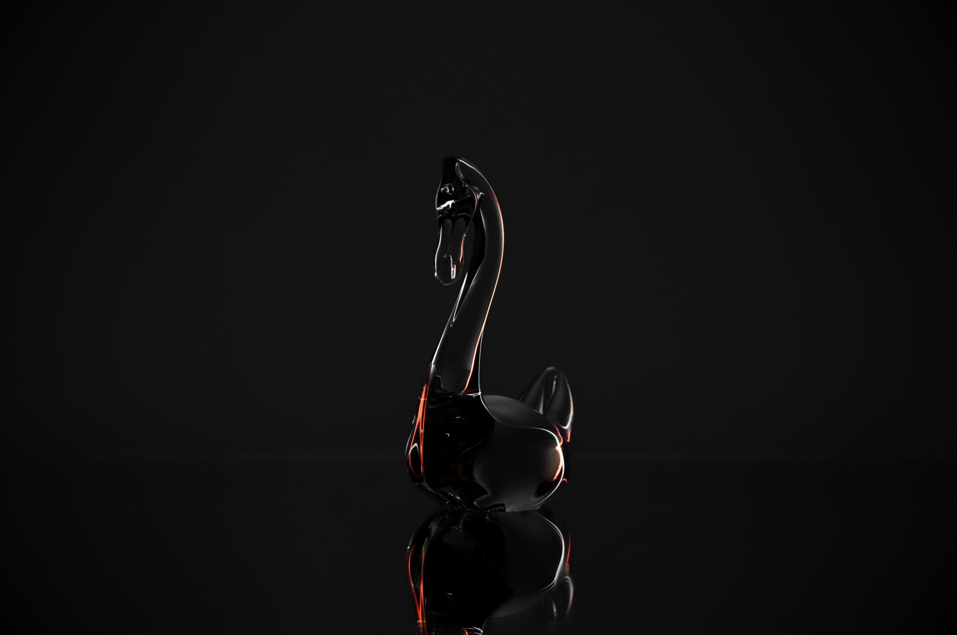 cisne cristal espejo