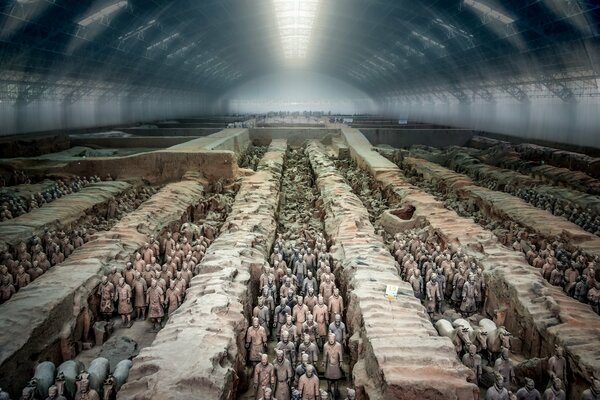 Ejército de terracota enorme túnel