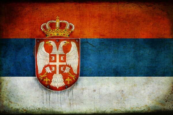 Bandera de Serbia manchada pintada
