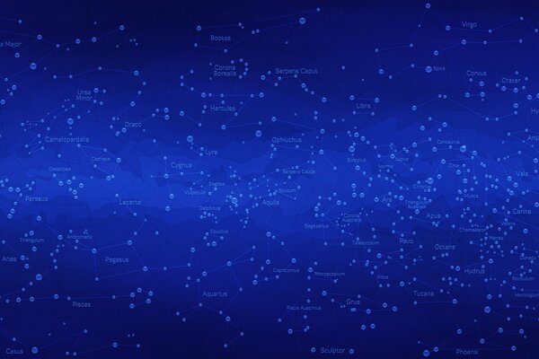 Mapa de la Constelación en un fondo azul oscuro