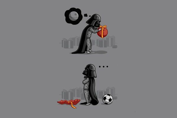 Darth Vader recibió un balón de fútbol como regalo