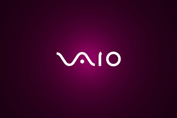 Inscripción vaio sobre fondo lila