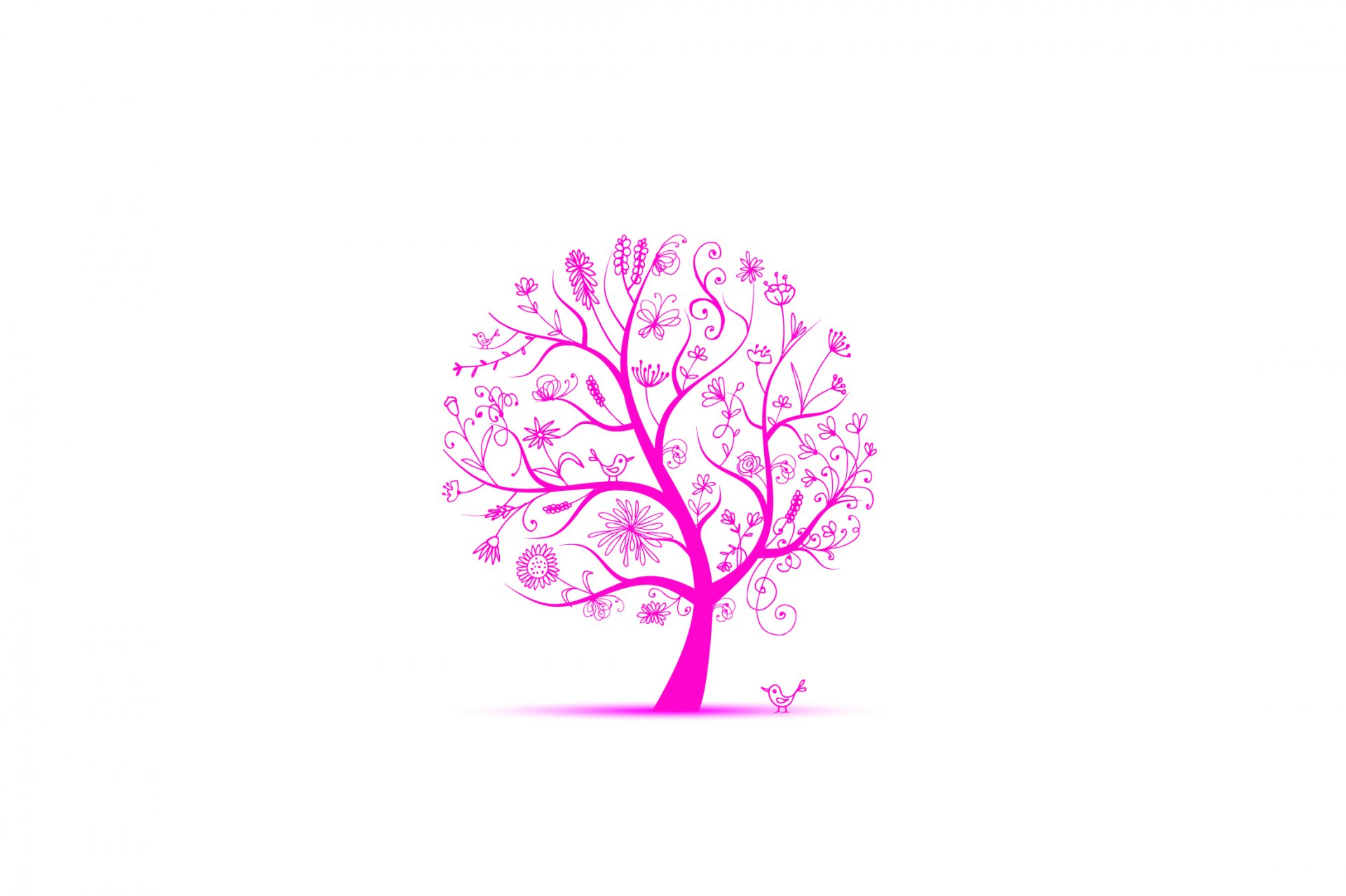 árbol primavera hojas flores aves