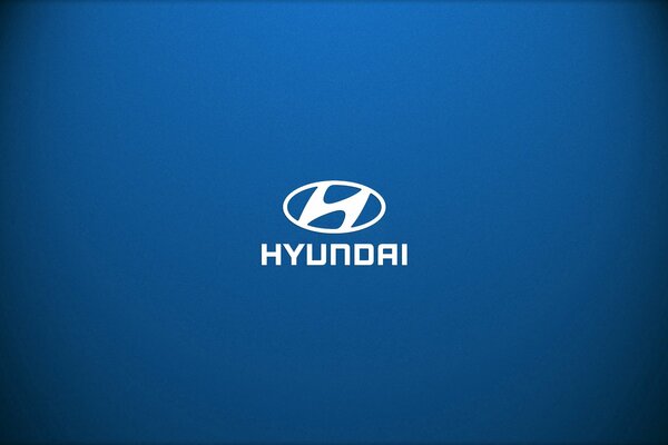 Logotipo de Hyundai sobre fondo azul