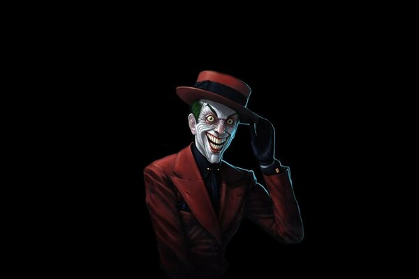 Personaje de cómic con traje rojo Joker