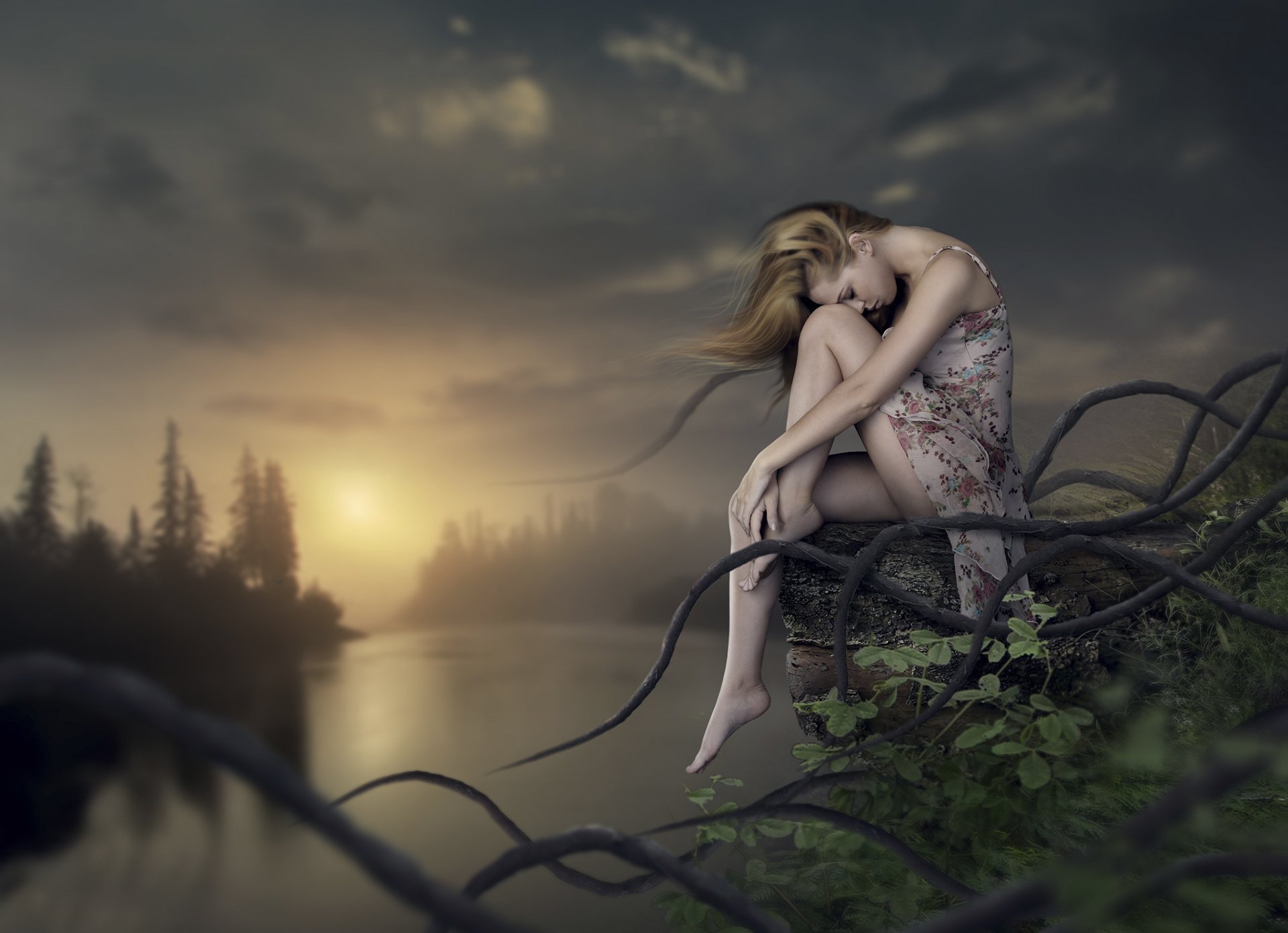 fairy land surrealista arte chica fantasía naturaleza
