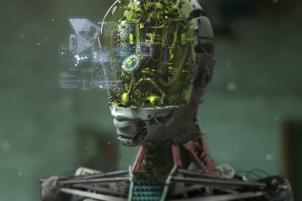 La cabeza del robot que sin la cara ya sabe cómo cocinar la comida para hacer las tareas domésticas