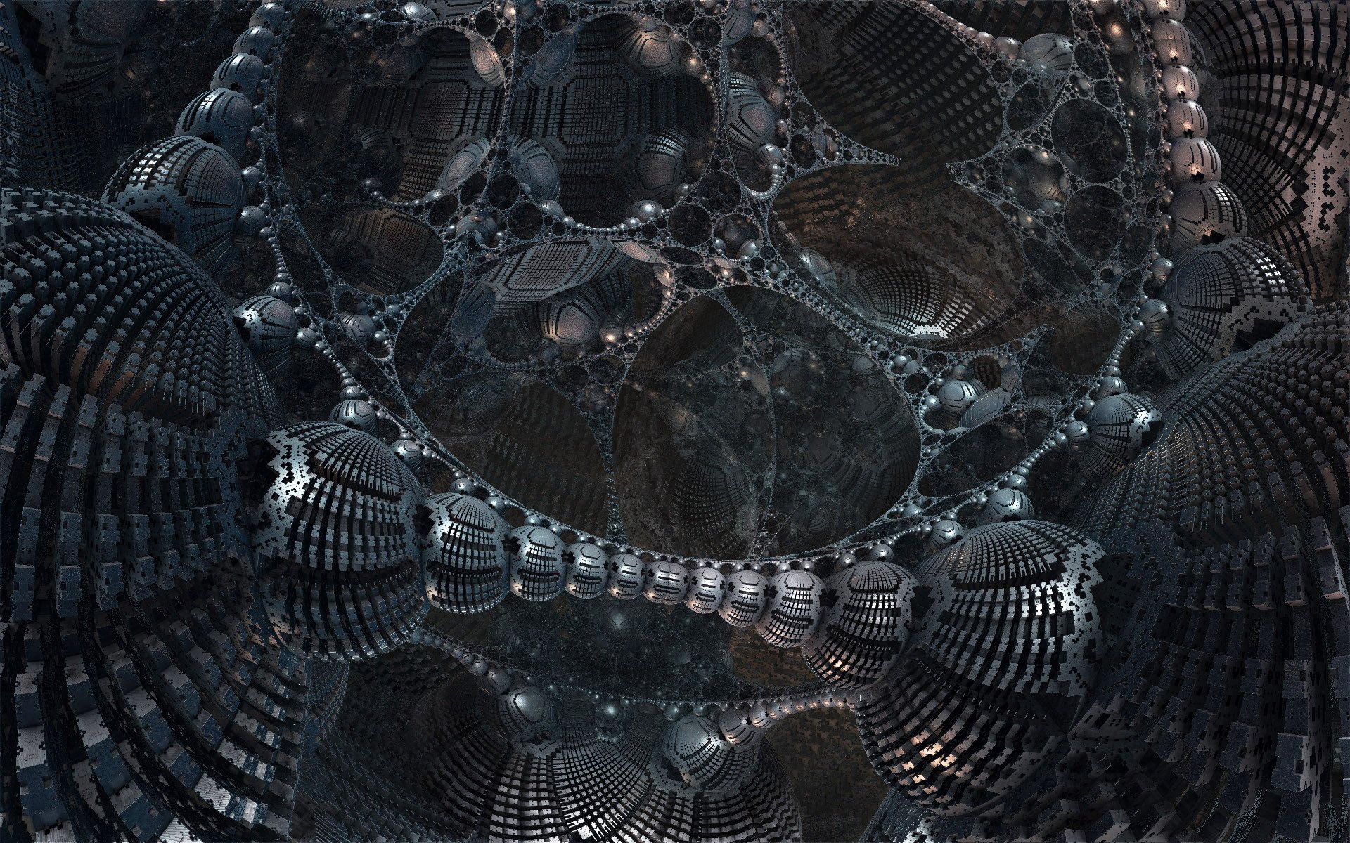 fractal 3d estructura construcción metal ficción abstracción