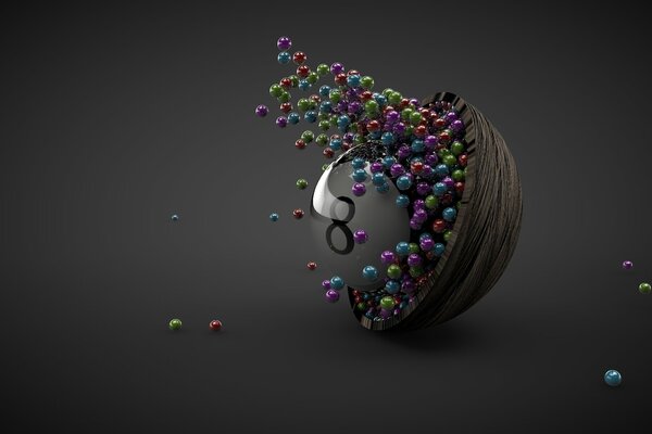 Tazón de dulces en forma de bolas de Billar