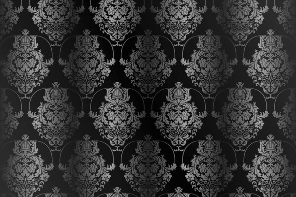 Patrón gris sobre fondo negro