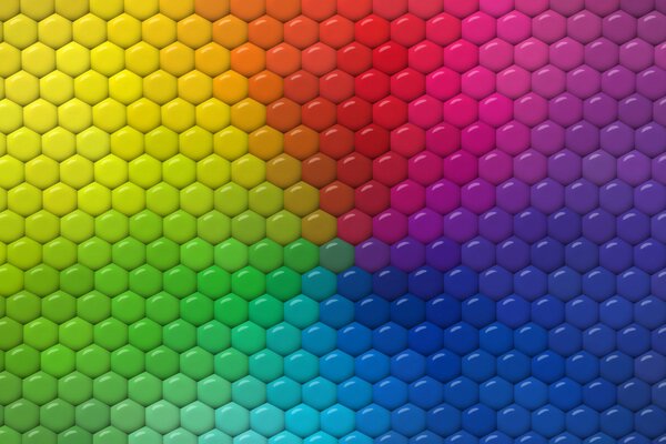 Imagen de hexágonos volumétricos iridiscentes