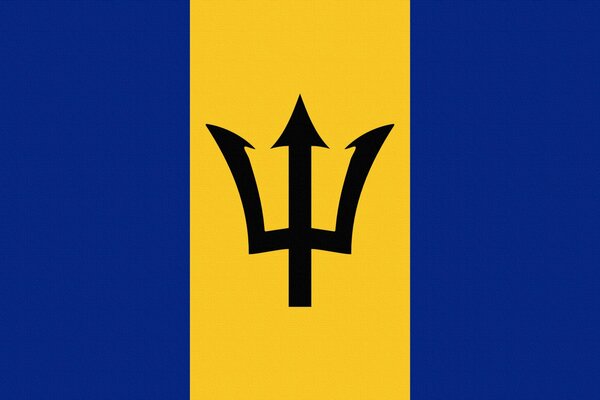Photoshop de la bandera de Barbados con el escudo de armas