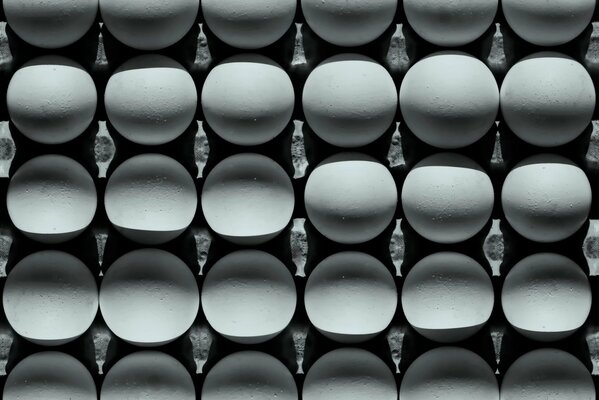 Huevos de gallina fotografiados desde arriba