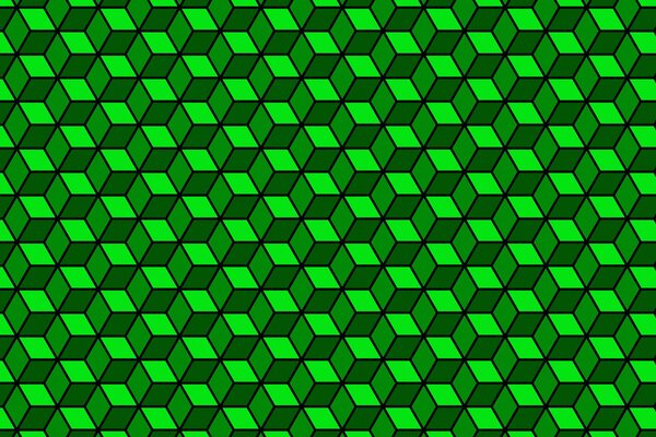 Abstracción cubos verdes volumétricos
