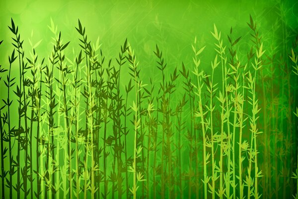 Líneas de ortiga sobre fondo verde