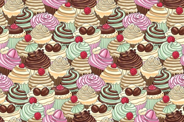 Fondo de pantalla ancha de delicioso helado y pastel