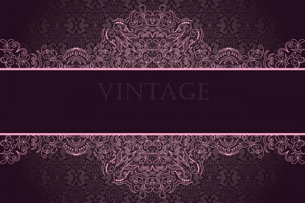 Adorno rosa Vintage sobre fondo oscuro