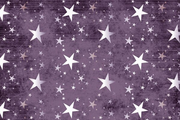 Estrellas plateadas sobre fondo lila