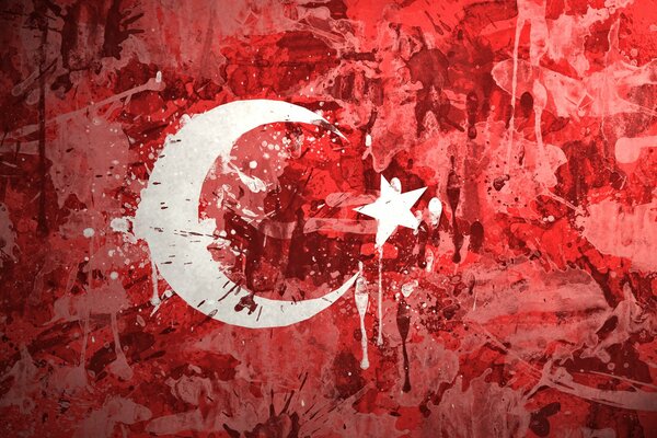 Pintura de la bandera de la República de Turquía