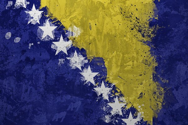 Dibujo de la bandera de Bosnia y Herzegovina