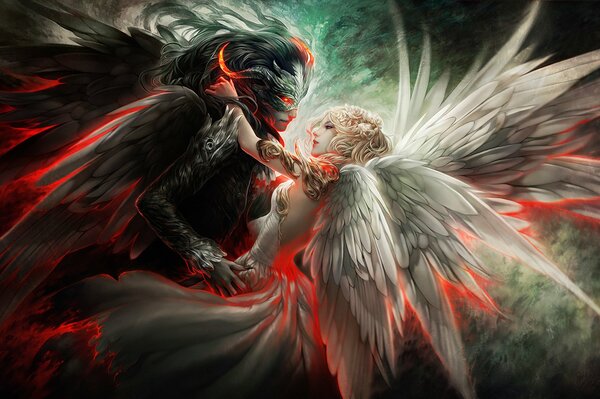 La danza del diablo y el ángel con alas
