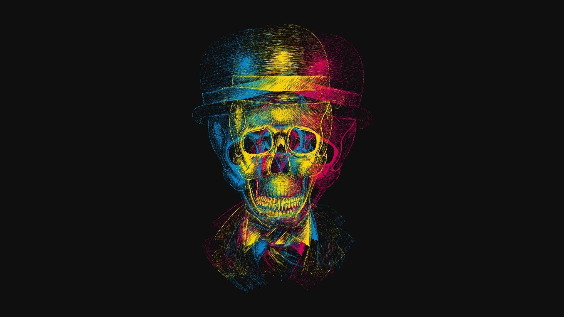 esqueleto traje sombrero 3d