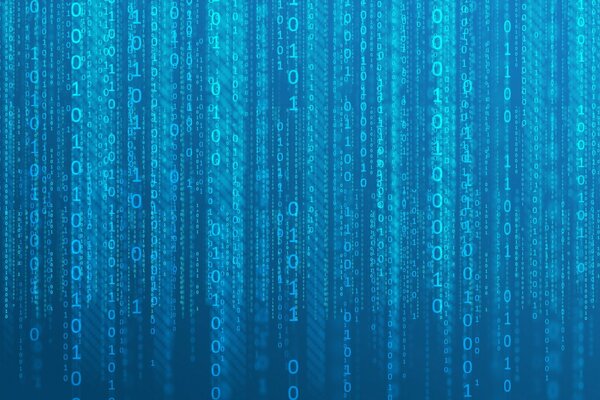 Efecto de matriz sobre fondo azul