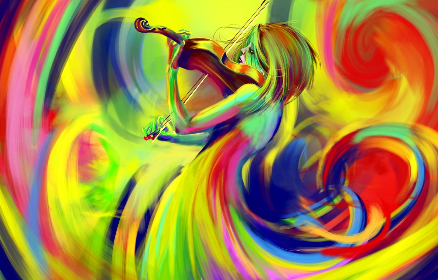 patrón colores arco iris violín arco
