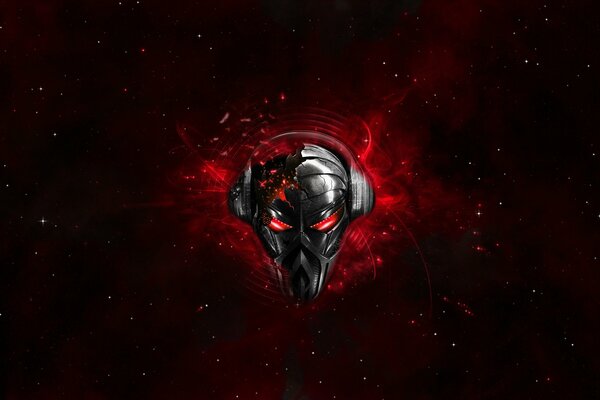 Cráneo espacial con auriculares