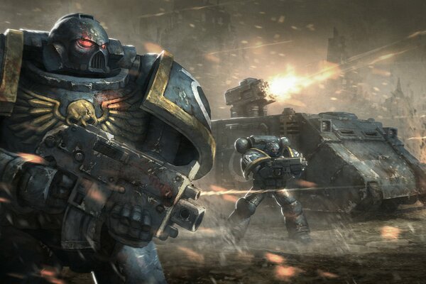 Robots malvados con armas y tanques
