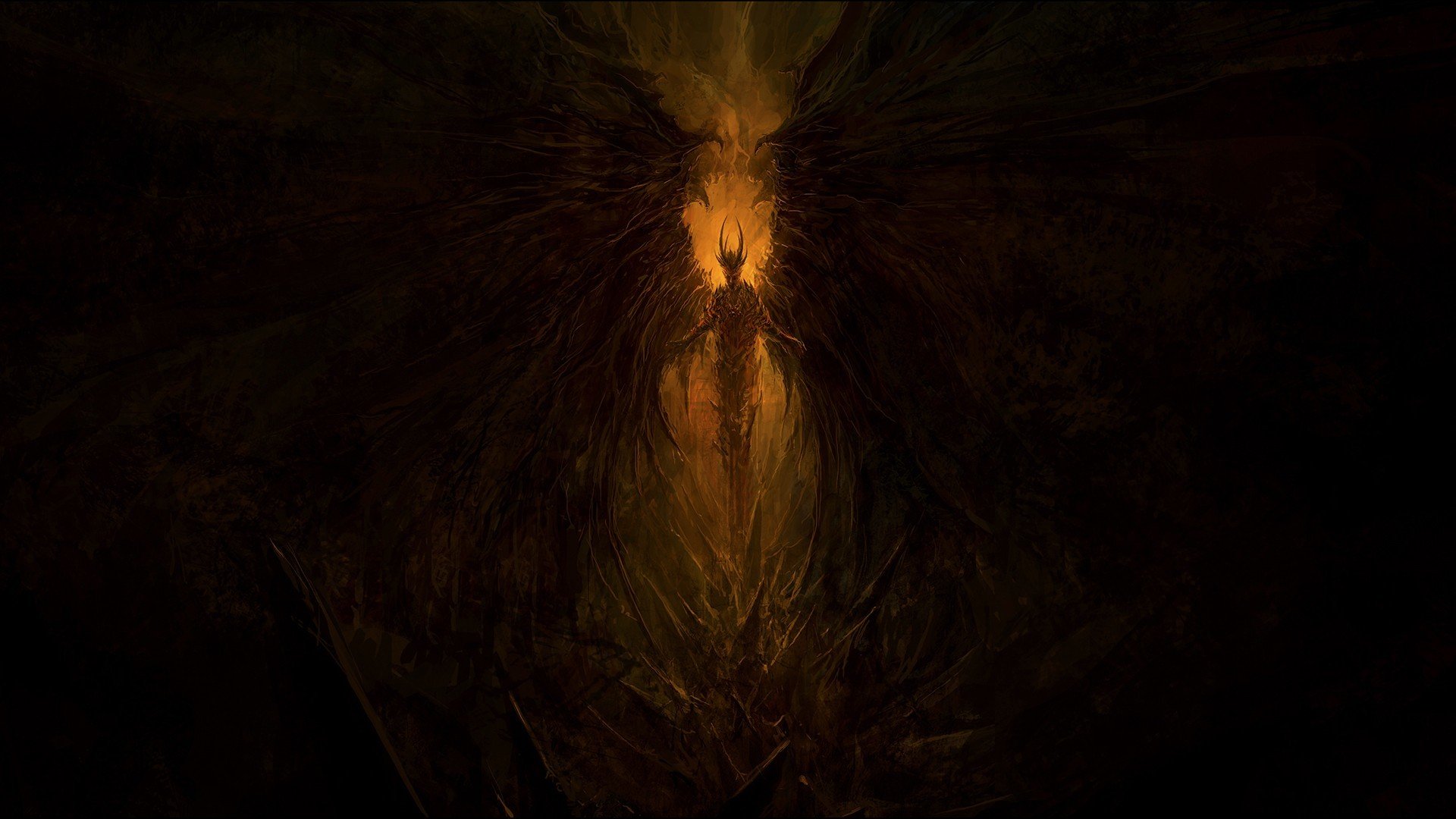 alas oscuridad arte fantasía infierno demonio espinas