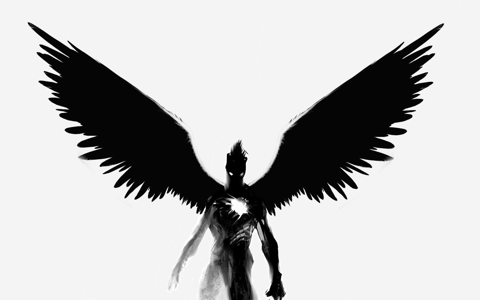 demonio negro alas corazón alma