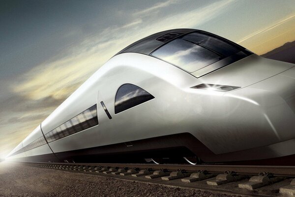 El tren de alta velocidad viaja en tren