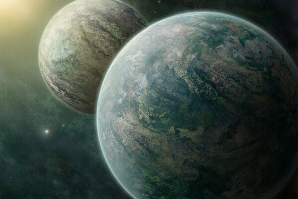 Dos pares de planetas en el vasto espacio