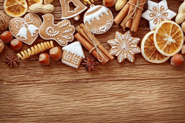 Galletas de jengibre de Navidad con canela y naranja