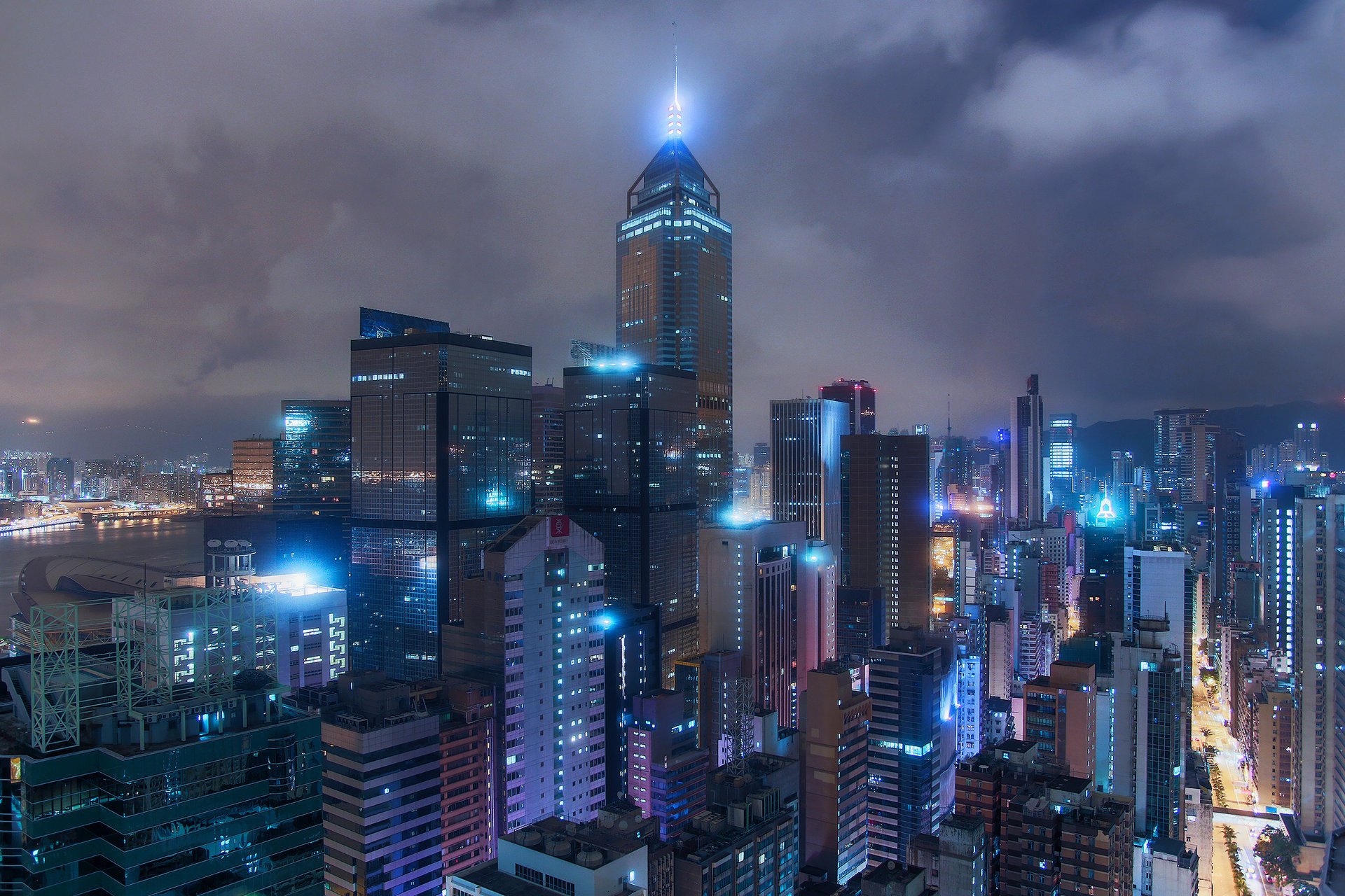 ciudad hogar luces noche