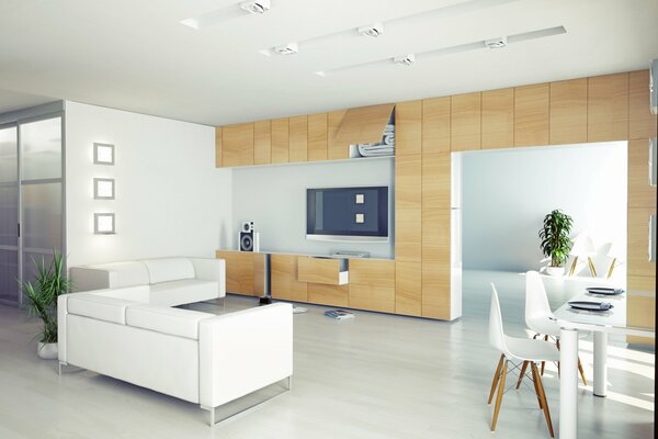 Elegante interior en una habitación con Sofá