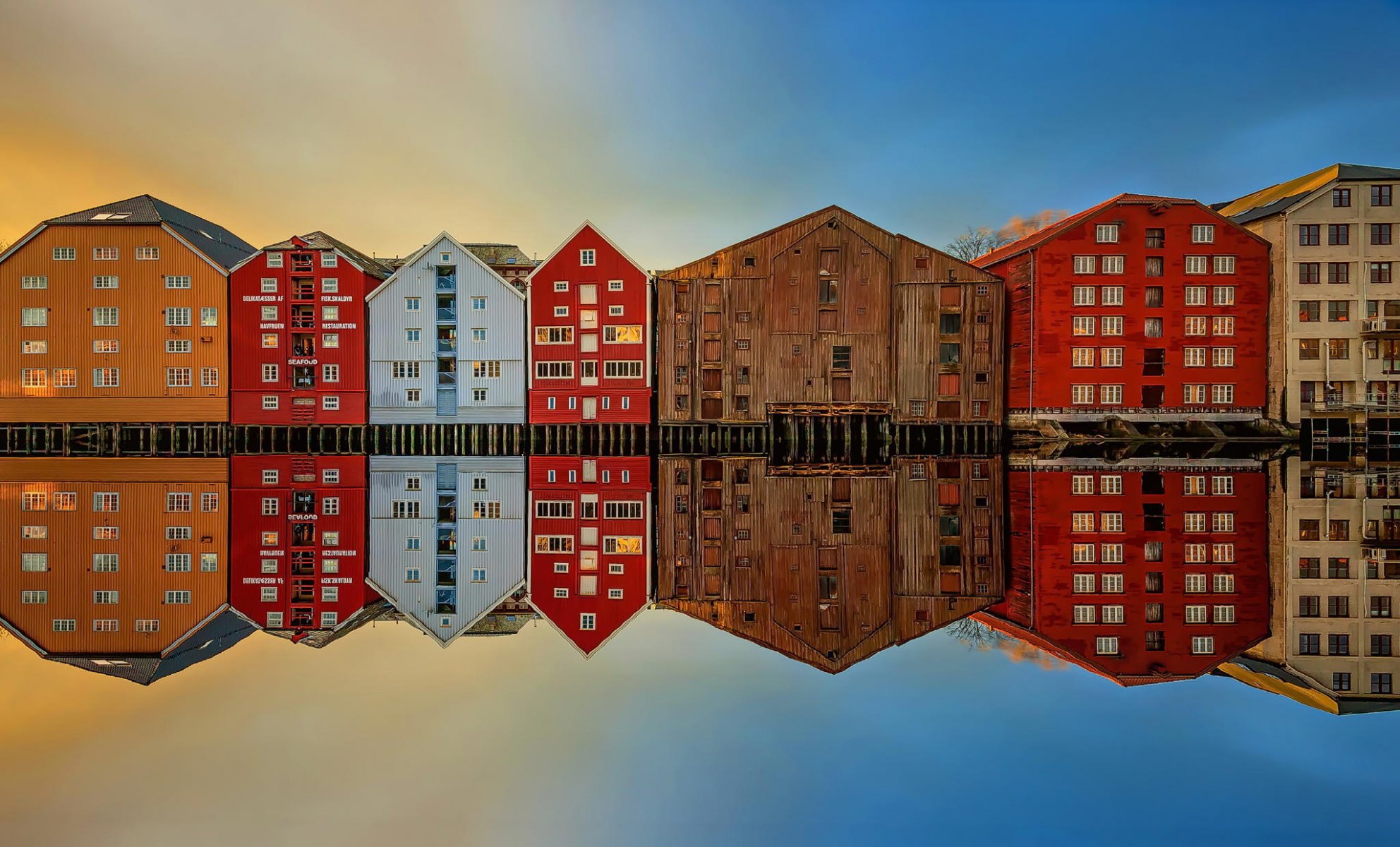 casas reflexión noruega trondheim