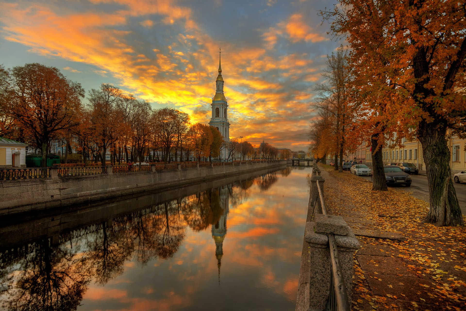san petersburgo otoño nubes reflexión