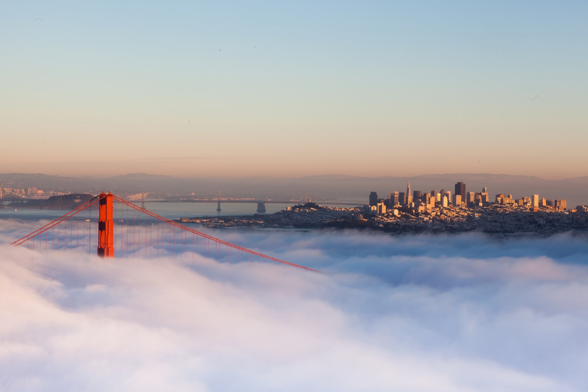 san francisco california estados unidos ciudad mañana puente niebla
