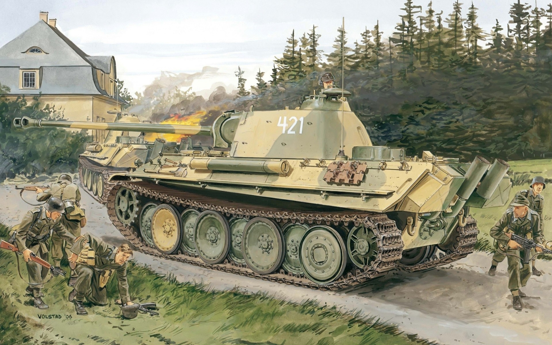 alemán panzerkampfwagen v tanque mediano-pesado figura