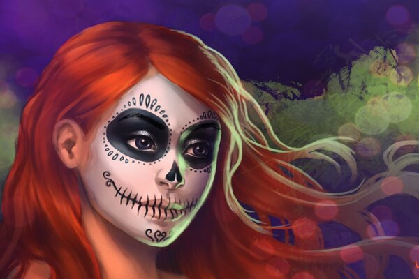 Chica con maquillaje de Halloween