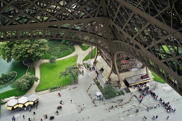 París, Francia, torre Eiffel, parque