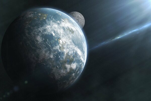 Las estrellas iluminan los planetas como los rayos del sol